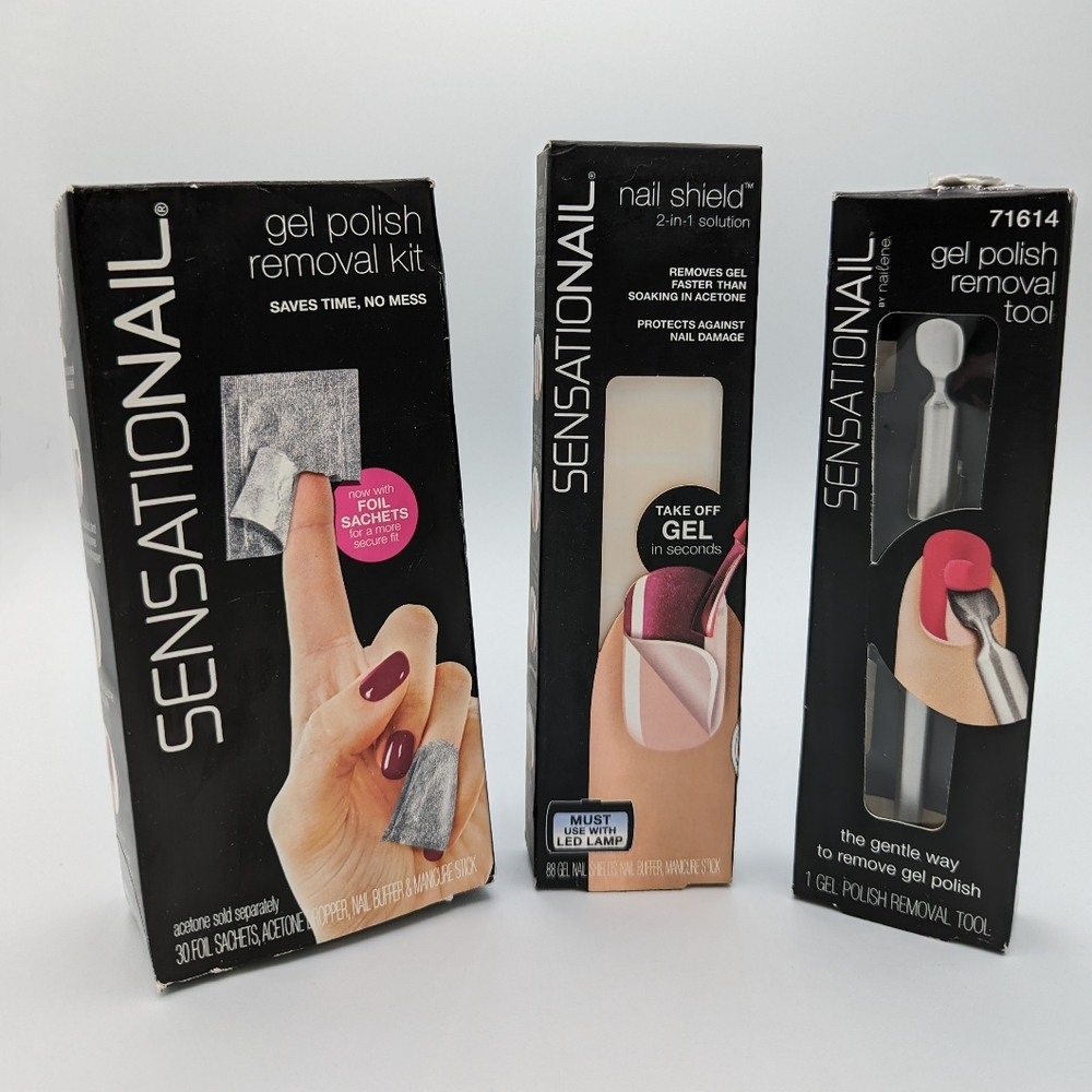 Sensationail 3 pc Set - Gel Polish Removal Kit, Nail Shield and Removal Tool #1